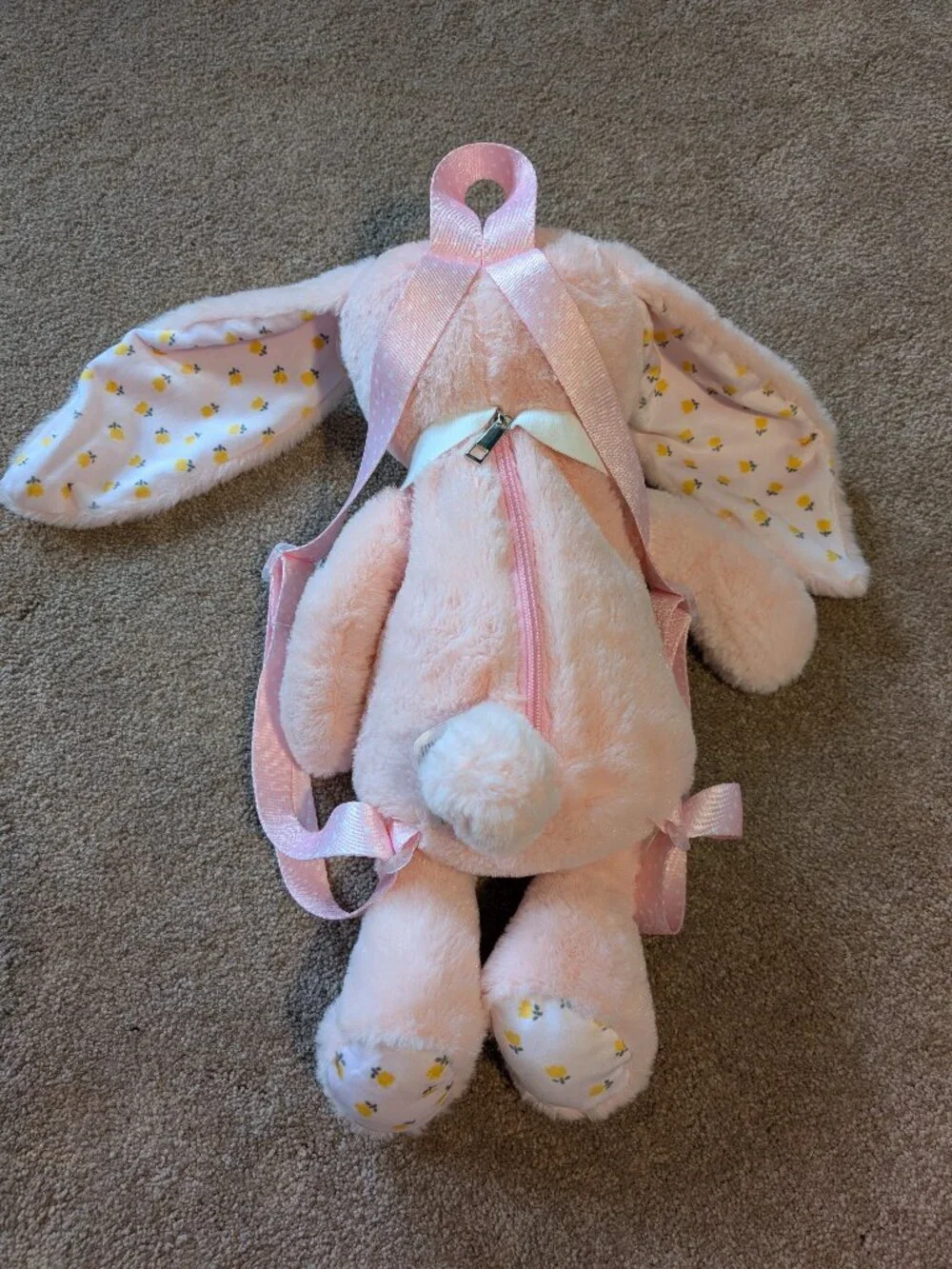 Backpack Bunny! Carried Away Stepping Stones Pink Plush Bunny
